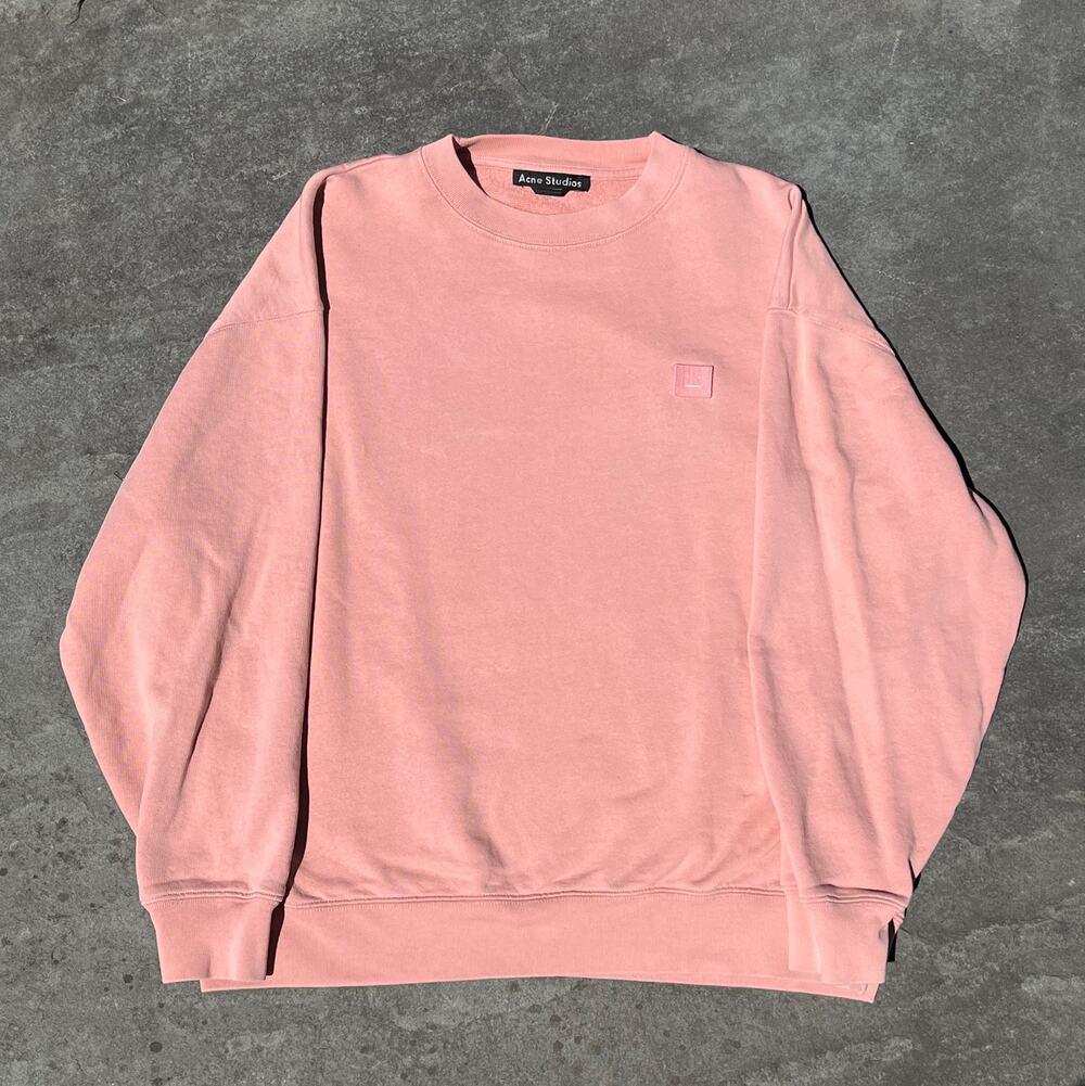 Acne Studios Fairview Face Sweatshirt XS Salmon Crewneck Oversized Luxury 🎀